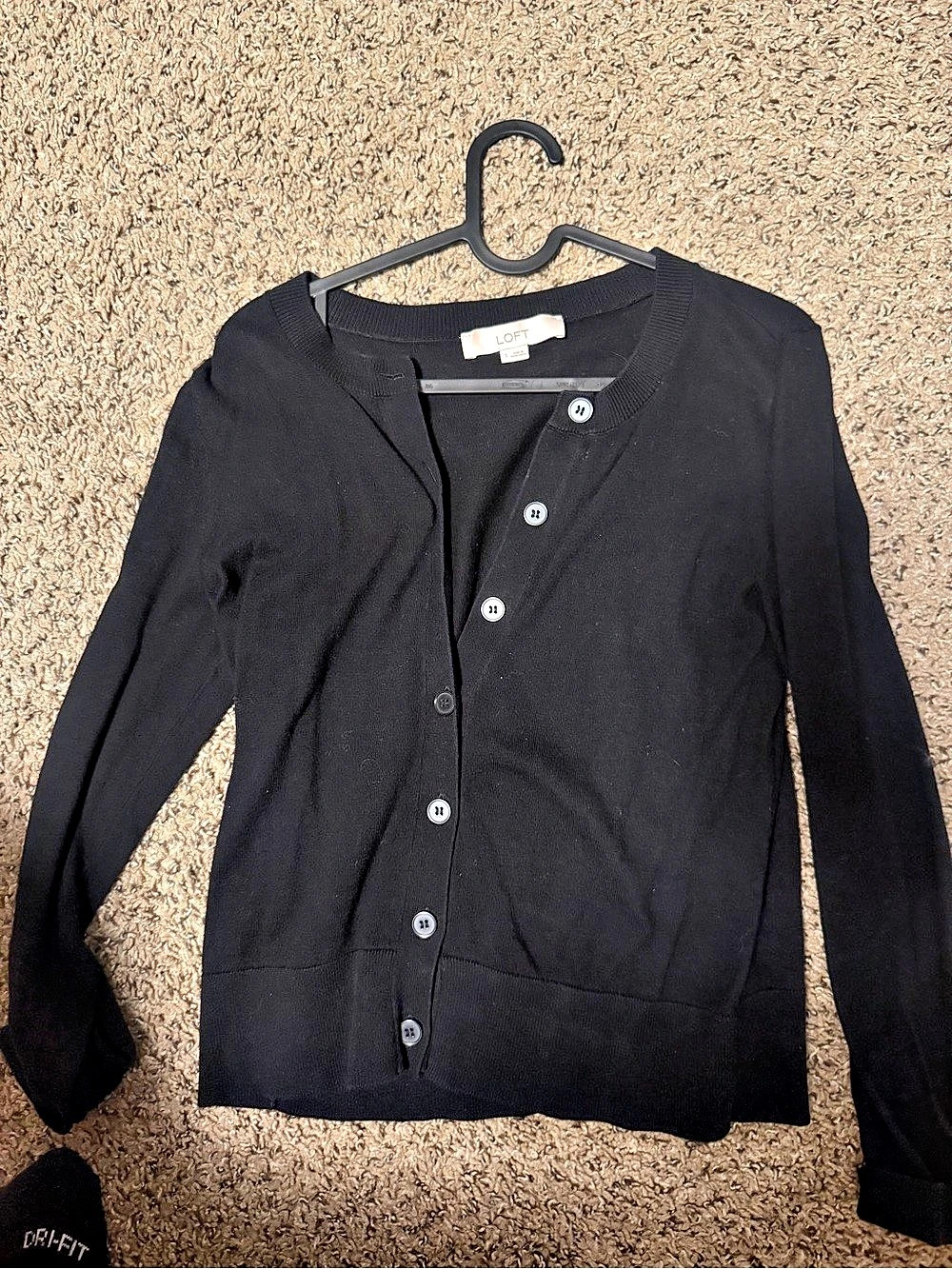 LOFT Button Front Cardigan in Black Size Small